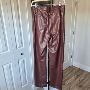 Brown Faux Leather Pants